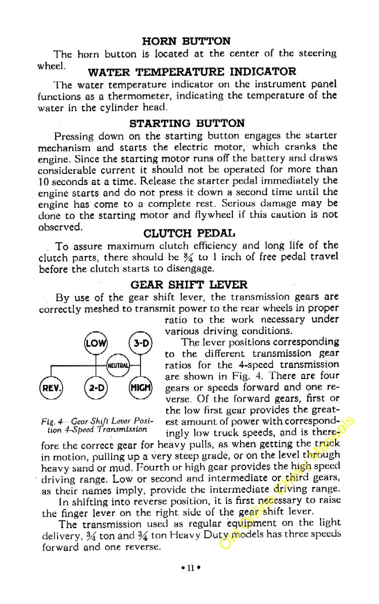 1942 Chevrolet Truck Owners Manual Page 5